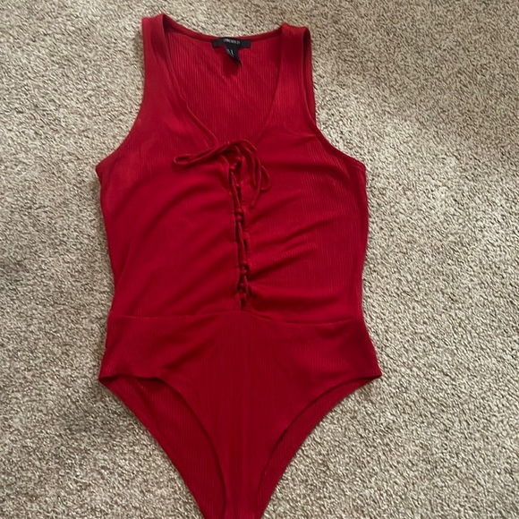 Forever 21 Tops - Forever21 Lace Up Bodysuit